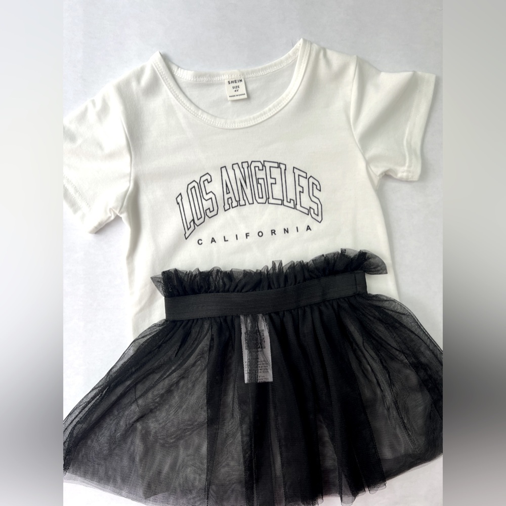 4Y Tshirt Dress and Black Tutu